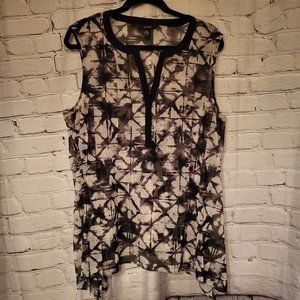 ALFANI (Macy's), XXL, Sheer Black/White Multi Print